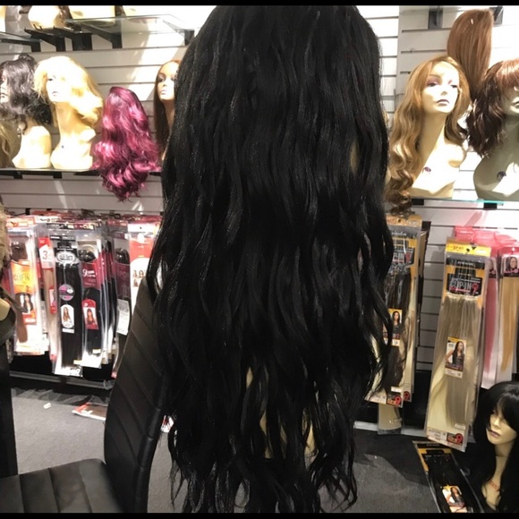Black long wavy lacefront wig Swisslace 2020 wig